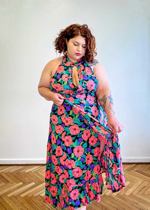 Vestido Capricho Flores Rosas
