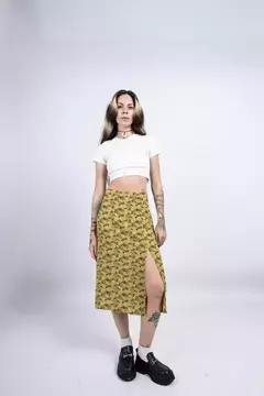 Falda Midi Oliva - TIENDA FUEGO