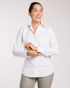 CAMISA FEMENINA MANGA LARGA BLANCA