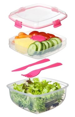 Recipiente Salad con cubiertos - comprar en línea