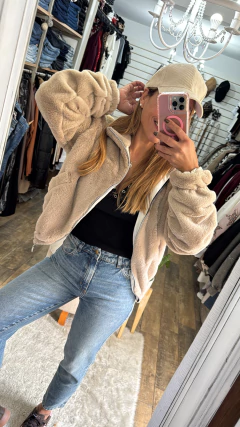 BOMBER PIEL BEIGE - comprar online