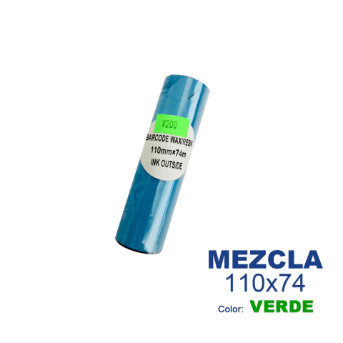 Ribbon Mezcla Color Verde 110x74 Buje 1/2" OUT