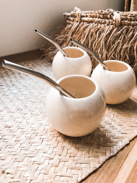 MATE DE CERAMICA CON BOMBILLA