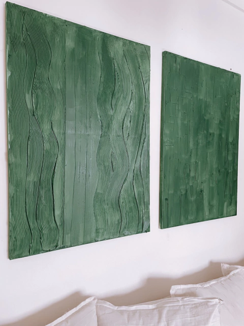 CUADRO TEXTURADO VERDE MALVA (A PEDIDO)