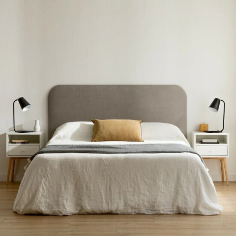 RESPALDO DE CAMA PANA CURVO (A PEDIDO) - comprar online