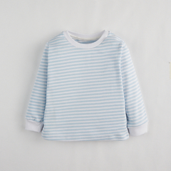Pijama Rayado Celeste - comprar online