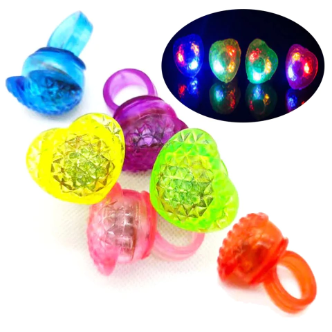 Anel Led Pisca Coração 10 unid