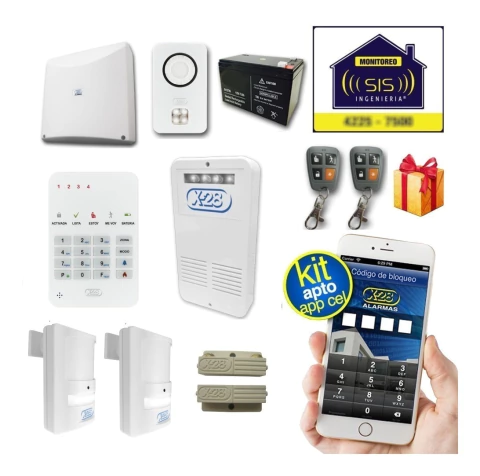 Kit Alarma Casa Domiciliaria X28 Llamador Gsm Comando Via App Celular seguridad