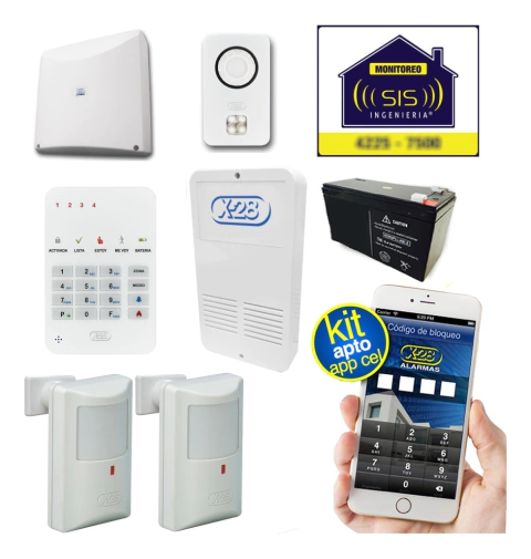Kit Alarma Domiciliaria X28 Casa Completo Llamador A Celulares Por GSM seguridad - comprar online