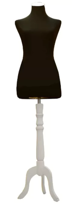 BUSTO FORRADO DAMA HOMBRE BASE MADERA TRIPODE en internet