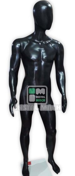 MANIQUIES PLASTICO DE HOMBRE DEPORTIVO MUSCULOSO NEGRO Y PIEL