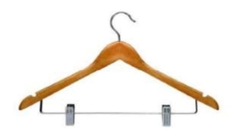 PERCHA MADERA ADULTO y NIÑO CON BROCHE