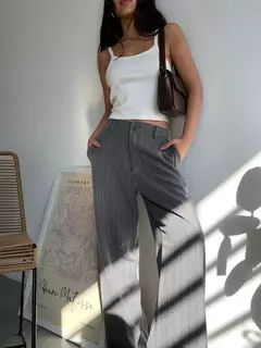 Pantalon Faustina rayon gris claro