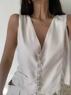 chaleco amelie rayon twil manteca