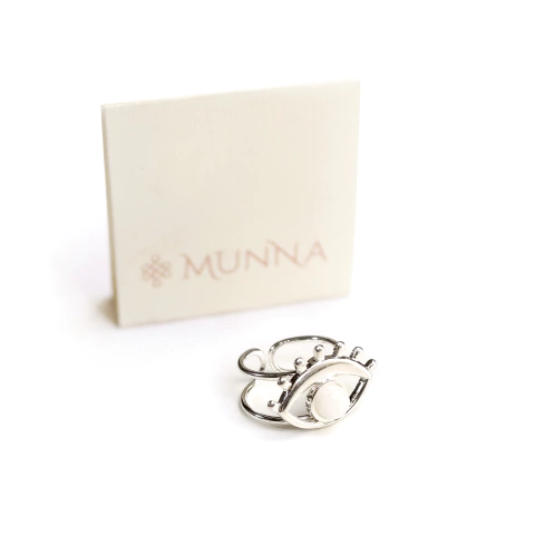 Anillo Ojo turco Cuarzo blanco (Regulable)