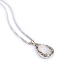 Collar Gota Xl Cuarzo cristal con pirita
