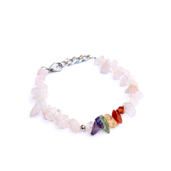 Pulsera Cuarzo rosa 7 Chakras