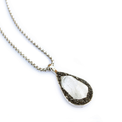 Colgante Gota Cuarzo cristal y turmalina - comprar online