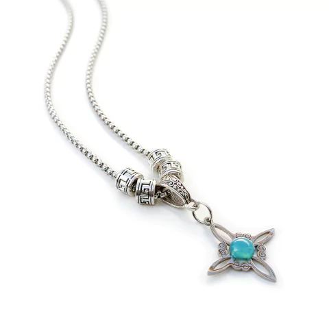 Collar Protector Nudo de Brujas Ágata cielo