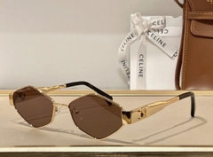 Lentes Celine Hexagonal Marron/Oro - TRIPLE A