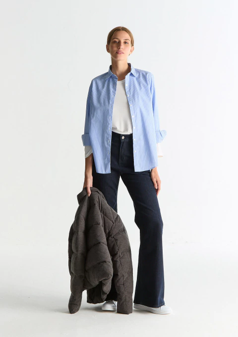 CAMISA LARIMAR (CELESTE CON RAYAS) - comprar online