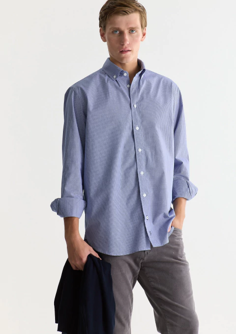 CAMISA NILSSON (CELESTE CON CUADROS) - comprar online