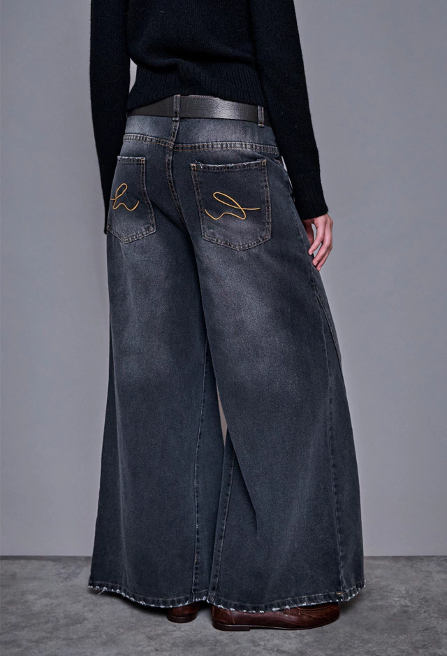 Jean Seventies Negro Washed