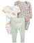 Set 3 Piezas Body Mangas Cortas Body Mangas Largas Pantalón Conejitos