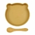 Plato Silicona Bebe Oso Con Cuchara mostaza - comprar online