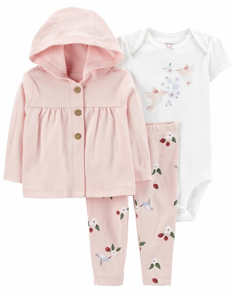 Set 3 Piezas Body Mangas Cortas Campera Pantalon Colibri
