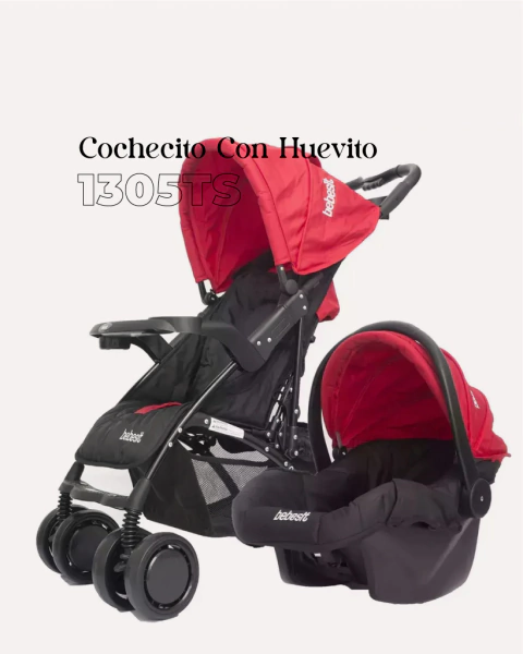 Cochecito Travel System 1305ts Bebesit Onyx Rojo