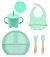Set Alimentacion X 3 : Plato triple + babero + vaso Aqua