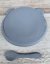Plato Silicona Bebe Oso Con Cuchara Gris - comprar online