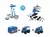 Set De Vehiculos Para Armar Mini Car Azul - tienda online