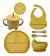 Set Alimentación X 4 : Plato con cubiertos + Vaso + Babero + Bowl Mostaza - tienda online