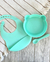 Set Alimentacion X 2 Plato Oso + Babero Silicona Aqua - comprar online