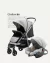 Cochecito Travel System Con Manija Rebatible Bebesit Gris claro
