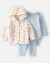 Set 3 Piezas Body Mangas Largas Campera Pantalon Floral
