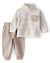 Set 2 Piezas Buzo y Pantalón Rayas Beige