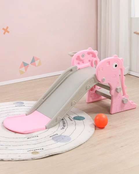 Tobogán Plástico Love Dinosaurio 3 Niveles Rosa