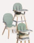 Silla De Comer 3 En 1 Tapizada Booster Love Beige Verde - comprar online