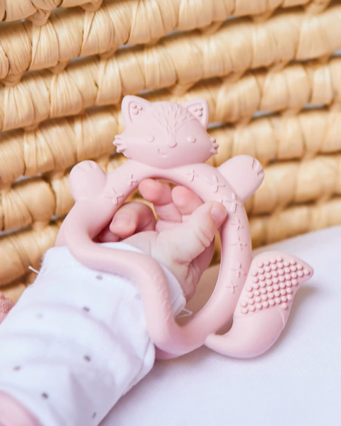 Mordillo muñequera de silicona para bebé - B.Box Wrist Teether Rosa