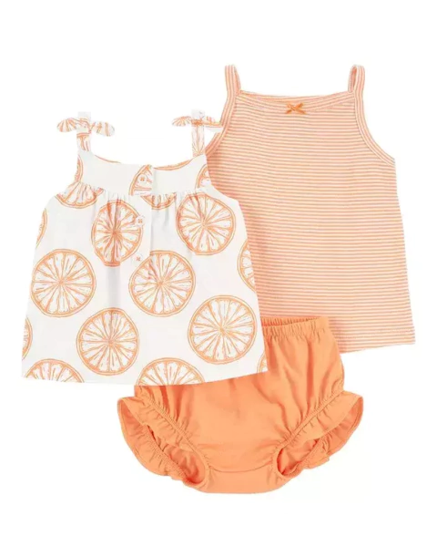 Set 3 Piezas Body Remera Musculosa Citricos - comprar online