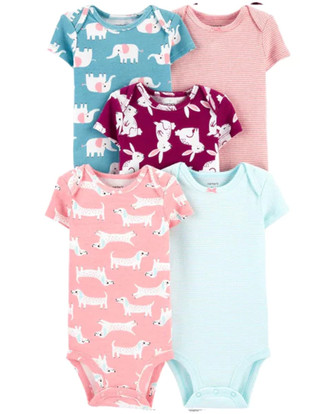 Pack 5 Bodys Manga corta Animales - comprar online