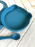 Imagen de Set Alimentacion X 2 Plato Oso + Babero Silicona Azul