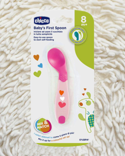 Primera Cuchara Chicco 8 Meses Rosa