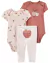 Set 3 Piezas Bodies Mangas Cortas Pantalon Manzana
