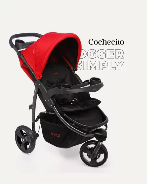 Coche Jogger 3 ruedas Simply Felcraft Rojo