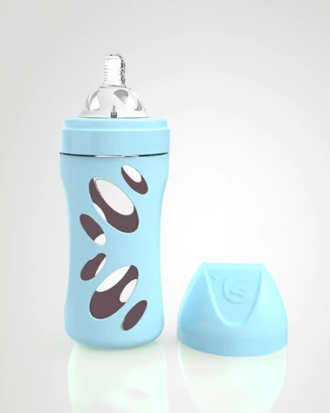Mamadera Twistshake De Vidrio 260ml Celeste