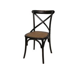 Silla Equis Cross Antique Rattan Negra